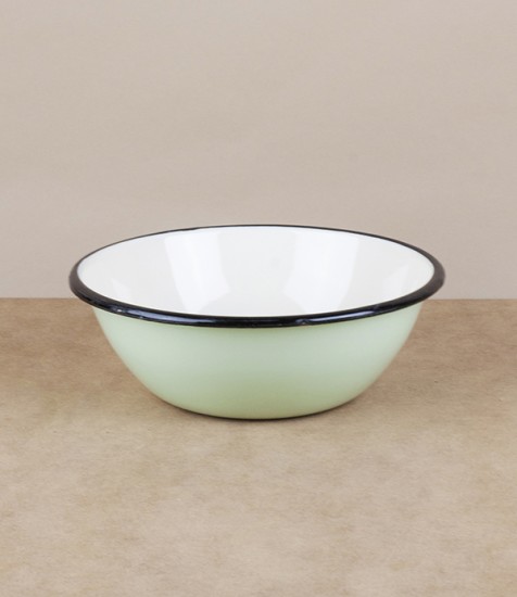 Ukrainian enamel bowl, 15cm, pistachio