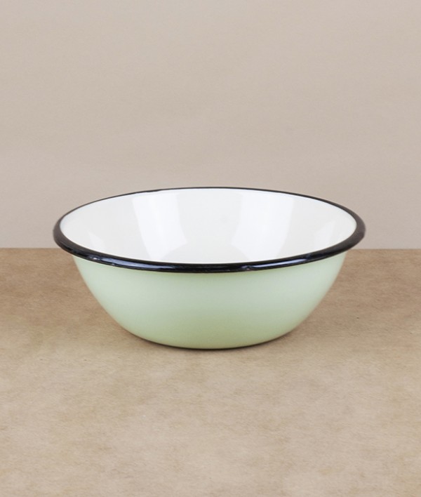 Ukrainian enamel bowl, 15cm, pistachio