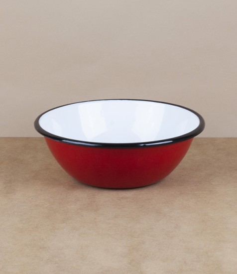 Ukrainian enamel bowl, 15cm, red