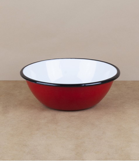 Ukrainian enamel bowl, 15cm, red