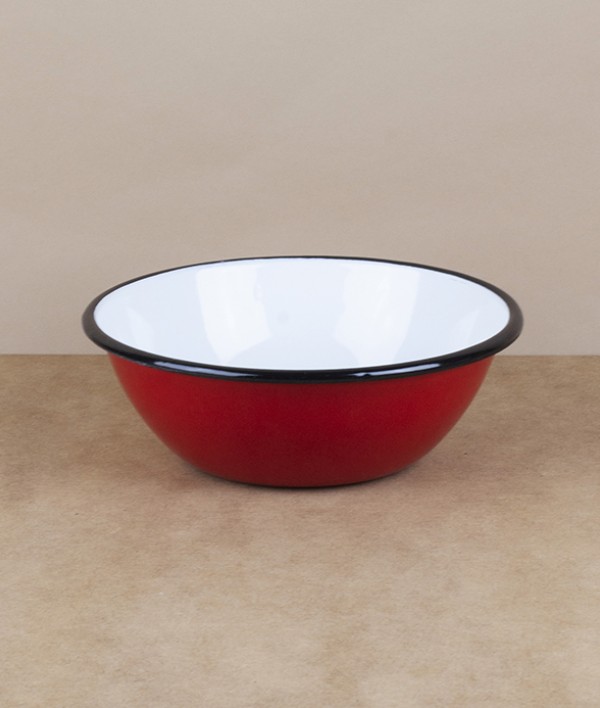 Ukrainian enamel bowl, 15cm, red