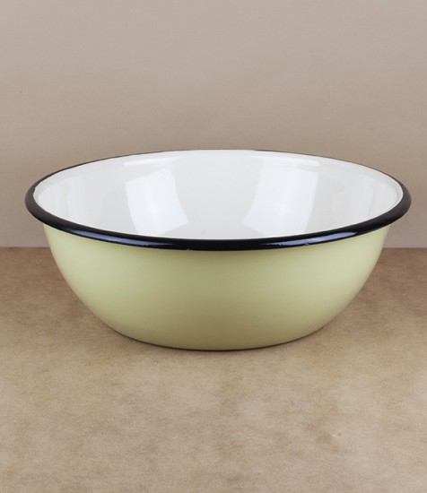 Ukrainian enamel bowl, 28cm, pistachio