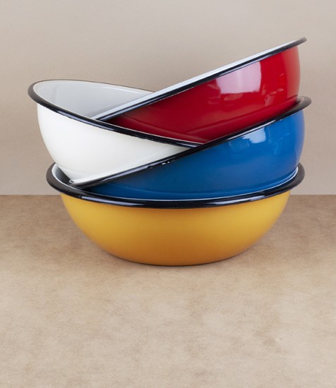 Ukrainian enamel bowl, 24cm, black