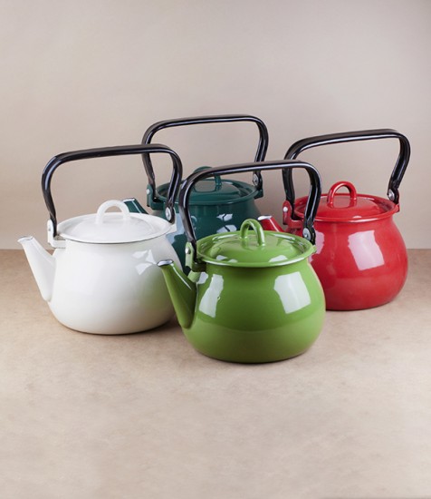 Ukrainian enamel kettles, 2 litres