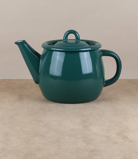 Ukrainian Enamel Teapot, Dark Green