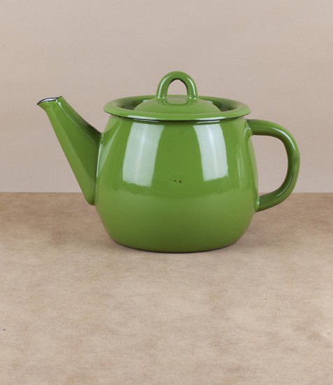 Ukrainian Enamel Teapot, Grass Green